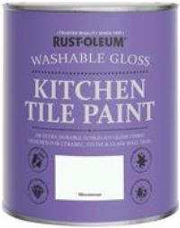 Rust-Oleum White Water-Resistant Kitchen Tile Paint in Gloss Finish - Moonstone 750ml