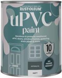 Rust-Oleum Grey uPVC Door and Window Paint in Matt Finish - Anthracite (RAL 7016) 750ml