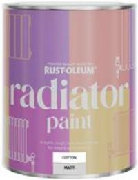 Rust-Oleum White Heat Resistant Radiator Paint in Matt Finish - Cotton (White) 750ml