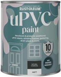 Rust-Oleum Black uPVC Door and Window Paint in Matt Finish - Natural Charcoal (Black) 750ml