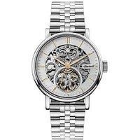 Ingersoll Ingersoll Charles Silver And Gold Detail Skeleton Automatic Dial Stainless Steel Bracelet Watch