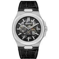 Ingersoll 1892 The Catalina Mens 42mm Automatic Watch with Black Dial and Black Leather Strap - I12502