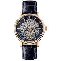 Ingersoll 1892 The Charles Automatic Mens Watch with Black Skeleton Dial and Blue Leather Strap- I05808