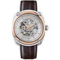 Ingersoll 1892 The Michigan Mens 45mm Automatic Watch with White Dial and Brown Leather Strap I13302