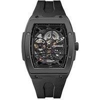 Ingersoll The Rim Mens 42mm Automatic Watch with Black Skeleton Dial and Black PU Strap I16201