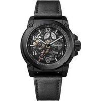 Ingersoll Anvil Automatic Gents Watch, Black Dial, Stainless Steel Case And Leather Strap