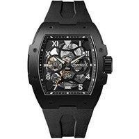 Ingersoll The Play Mens 50mm Automatic Watch with Black Skeleton Dial and Black PU Strap I15302