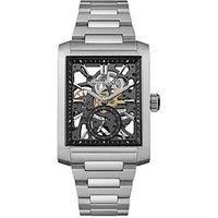 Ingersoll 1892 The Spur Automatic Mens Watch With Black Skeleton Dial And Silver Stainless Steel Bracelet - I17001