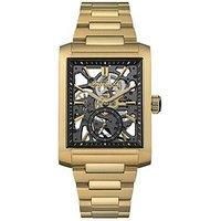 Ingersoll Ingersoll 1892 The Spur Automatic Mens Watch With Black Skeleton Dial And Gold Stainless Steel Bracelet - I17002