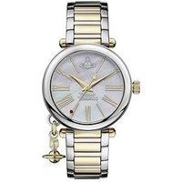 Vivienne Westwood Mother Orb 32mm Ladies Quartz Analogue Display Watch with MOP Dial & Two Tone Stainless Steel Bracelet