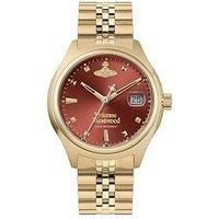 Vivienne Westwood Little Camberwell 29mm Ladies Quartz Watch with Red Dial and Gold Stainless Steel Bracelet