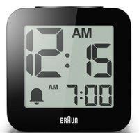 Braun Digital Speaking Alarm Clock with Snooze, Positive LCD Display, Spoken Setting Options, Crescendo Beep Alarm in Black, model BC25BP