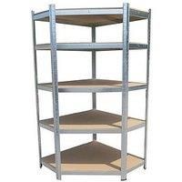 Hilka 5-Tier Corner Boltless Shelving - Silver