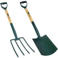 HILKA SPADE AND FORK STEEL GARDEN DIGGING TOOL SET