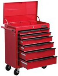 Hilka Tools G301T8BBS Heavy Duty 8 Drawer Trolley with Lid Storage Bbs - Red