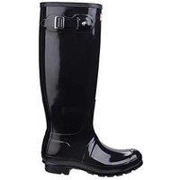 Hunter Womens Original Tall Gloss Black Rain Boots 6 Medium (B,M) BHFO 6690