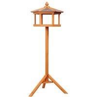 Bird Table With Built in Feeder Premium Wooden Free Standing Feeding Station