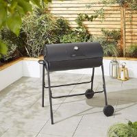 Dakota Fields 22cm Barrel Charcoal BBQ Black 55.9cm W