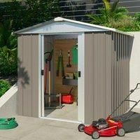 6'8 x 7'2 Yardmaster Tall Stone Grey Metal Shed (2.02m x 2.17m)