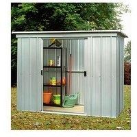 Yardmaster 6.5 X 3.9Ft Double Door Metal Pent Roof Shed With Floor Frame