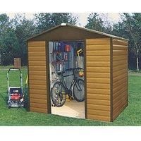 Yardmaster 7' 6" x 6' (Nominal) Apex Shiplap Metal Shed Brown (1699F)