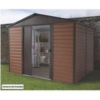 Yardmaster 9' 6" x 7' 6" (Nominal) Apex Shiplap Metal Shed Brown (47955)