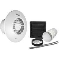 Xpelair DX100TR 4 inch (100mm) Simply Silent DX100 Bathroom Fan with Wall Kit-Timer Round, Cool White