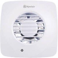 Humidistat Extractor Fan with Wall Kit Ducting & Grille 4"/100mm White - Square