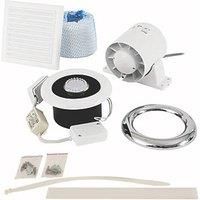 Inline Shower Fan/LED Light - Timer Del.