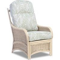 Desser Chelsea Conservatory Chair in Tropical Fabric – Wicker Weave Luxury Real Cane Rattan Indoor Conservatory Furniture with UK Manufactured Cushions – Armchair Dimensions: H105cm x W63cm x D88cm