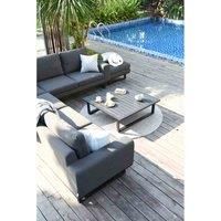 Desser Aruba Outdoor Fabric Large Patio Corner Sofa Set, Grey