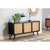 Desser Manhattan 3 Door Rattan Sideboard In Black