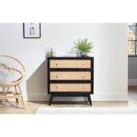 Desser Venice 3 Drawer Rattan Chest Unit In Black
