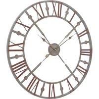 Saville Designs Metal Antique Skeletal Wall Clock, 70 cm Diameter, Grey