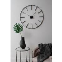 Saville Designs Metal Antique Skeletal Wall Clock, 80 cm Diameter, Black