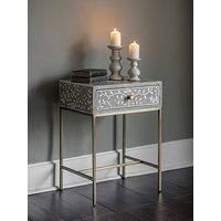 Laura Ashley Grey Epsley Side Table With Drawer