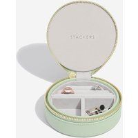 Stackers Round Travel Jewellery Case - Sage