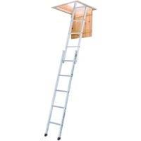 Youngman 302340 Spacemaker 2-Section Loft Ladder, Silver, 167 x 32 x 11 cm, Set of 3 Pieces
