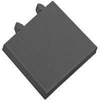 COBA Europe Tough Deck Non-Slip Interlocking Decking Corner Edge Black 180mm x 180mm 4 Pack (148PT)