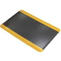 COBA Deckplate ReGen Anti-Fatigue Floor Mat Black / Yellow 1500mm x 900mm x 15mm (635YN)
