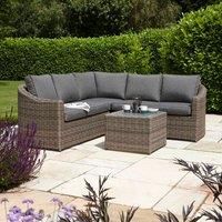 Rowlinson Bunbury Rattan Corner Sofa Set  Natural/Grey