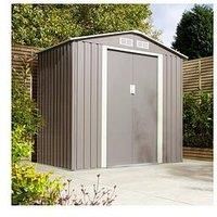 Rowlinson Trentvale 6X4 Metal Apex Shed - Light Grey