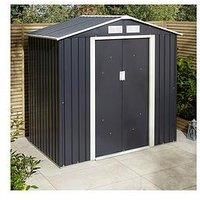 Rowlinson Trentvale 6X4 Metal Apex Shed - Dark Grey