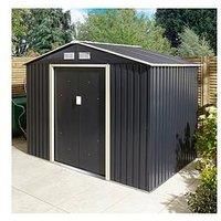 Rowlinson Trentvale 8X6 Metal Apex Shed  Dark Grey