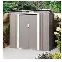 Rowlinson Trentvale 6X4 Metal Pent Shed - Light Grey