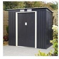 Rowlinson Trentvale 6X4 Metal Pent Shed - Dark Grey