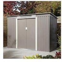 Rowlinson Trentvale 8X4 Metal Pent Shed - Light Grey