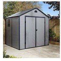 Rowlinson Airevale 8X6 Apex Plastic Shed - Light Grey