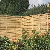 Rowlinson Traditional Lap Lap Fence Panels Natural Timber 6' x 3' Pack of 3 (649PR)