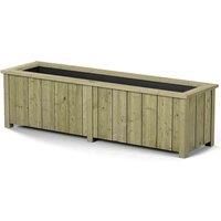 Rowlinson Heritage Patio Planter Rectangular Trough Wooden Raised Bed Large